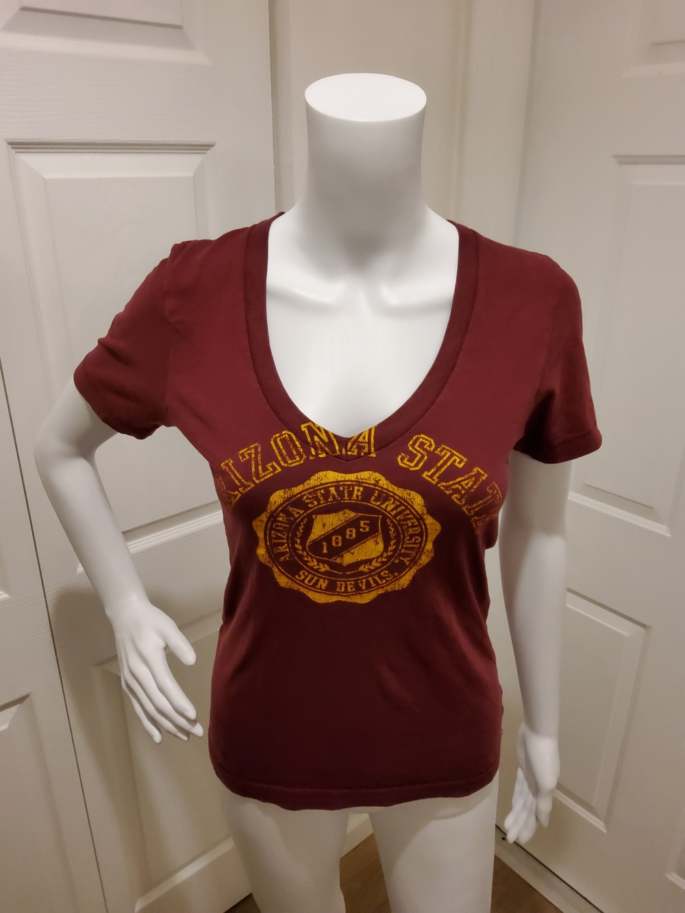 Arizona State Women’s Maroon Graphic V-Neck Tee ASU